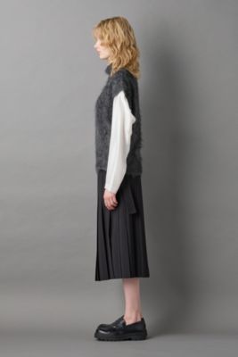 BLAMINK ブラミンク カシミヤ ファー リブ ベスト ブラック 38 BLAMINK(ブラミンク)のカシミヤファー7Gタートルベスト通販