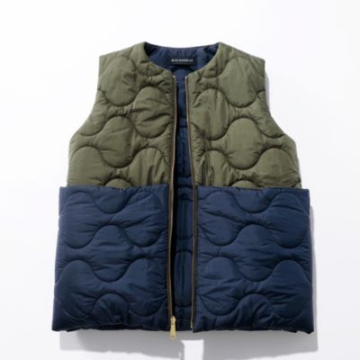 MADISONBLUE(マディソンブルー)のNO COLLAR VEST QUILTING JACKET通販