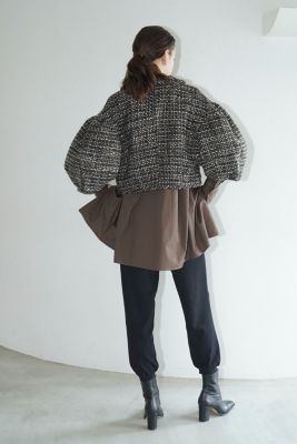 アウター MIX TWEED JACKET PUFF SLEEVE ミックスツイードパフ