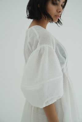 SHEER PLAID VOLUME SLEEVE TOPS（シャツ/ブラウス）｜CLANE