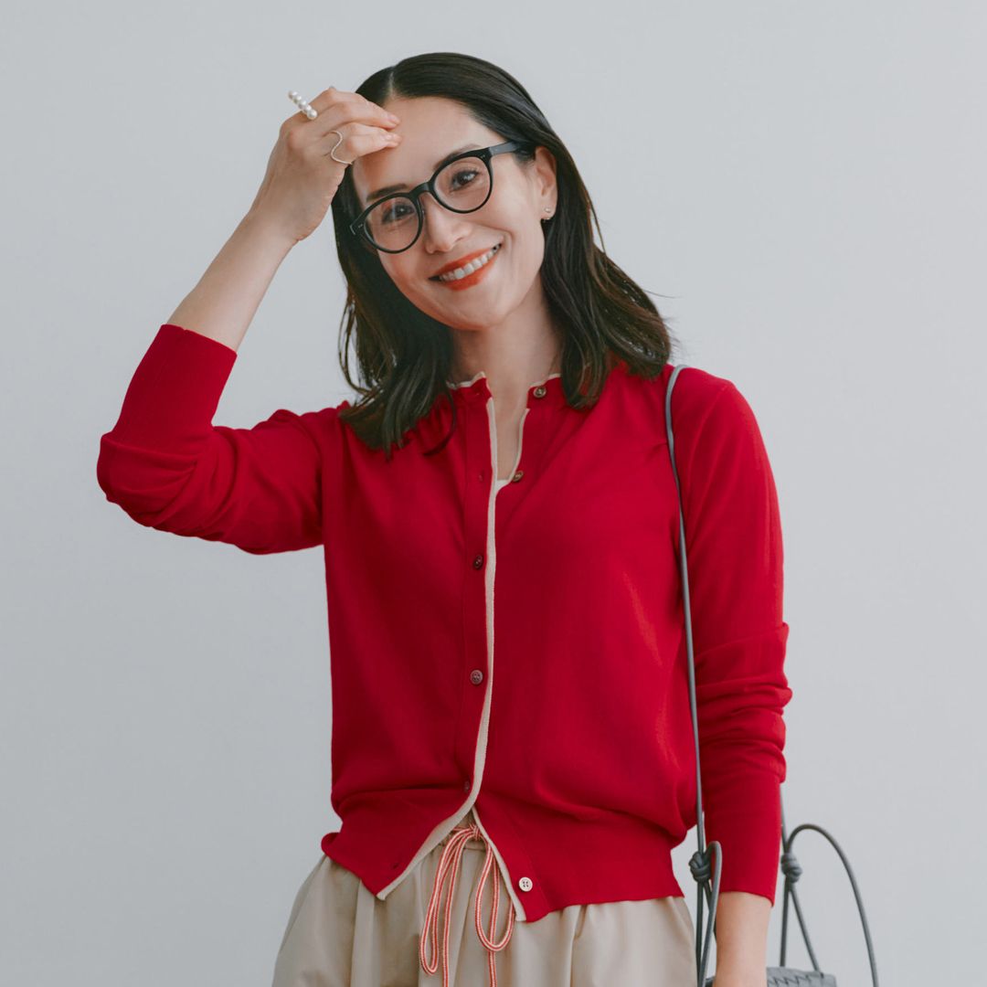 suadeo(スアデオ)/配色シアーニットカーディガン