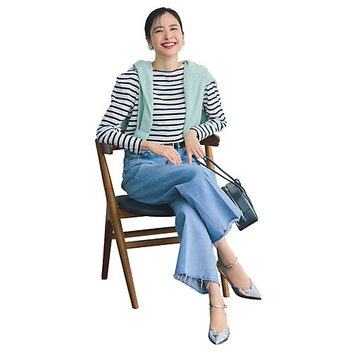 モデル身長171cm ホワイト×ブラックボーダー/F Marisol掲載