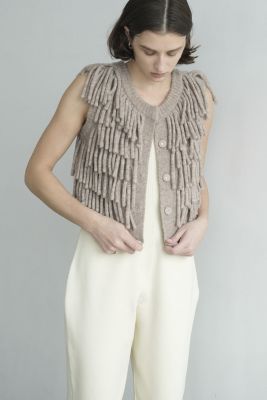 トップス CLANE W FACE SIDE RIBBON KNIT VEST 松本恵奈のMUST BUY- 2月24日（金）発売の”W FACE ASYMMETRY