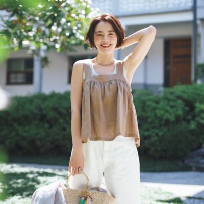 12 closet ヨーロピアンリネンキャミソール　定価1.4万 12closet(トゥエルブクローゼット)の【洗える】ヨーロピアンリネン