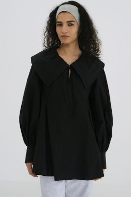 トップス CLANE BIG COLLAR DRAWSTRING BLOUSE v_431786_01.jpg?wid=600&hei=315
