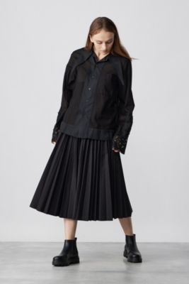 TOGA PULLA◆24SS/Mesh lace shirt/長袖シャツ/38/コットン/BLK/TP241-FJ222 TOGA PULLA(トーガ プルラ)のMesh lace shirt通販 | 集英社HAPPY