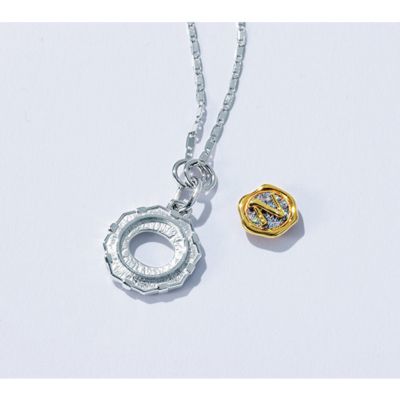 シークレットページ♡フラワーネックレス VBMN478060BP シェル カラーストーン スライドネックレス