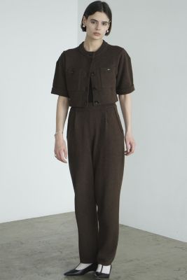 ☆ほぼ未使用☆CLANE ハーフスリーブ タイト トップス　五分袖リブニット CLANE(クラネ)のHALF SLEEVE KNIT TOPS ＆ PANTS SET通販