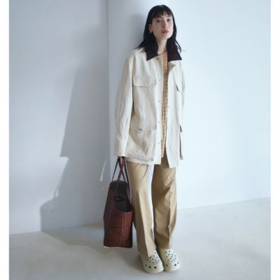 BLAMINK コットンシルク ジップアップブルゾン BLAMINK(ブラミンク)のコットンリネンジップブルゾン通販