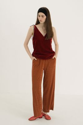 CLANE(クラネ)のVELOUR SHOULDER RIBBON CAMISOLE TOPS通販