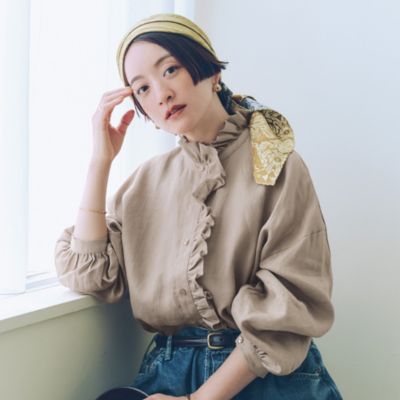 断捨離中さま専用定価: 23,100円 デサントLUXE フリルスリーブ 12closet(トゥエルブクローゼット)の【石上美津江さんコラボ】【洗える