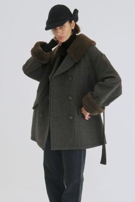 ジャケット・アウター BOA COLLAR MILITARY COAT clane クラネ CLANE BOA COLLAR MILITARY COAT （IVORY