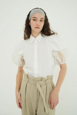 TULLE LAYERED SLEEVE SHIRTS