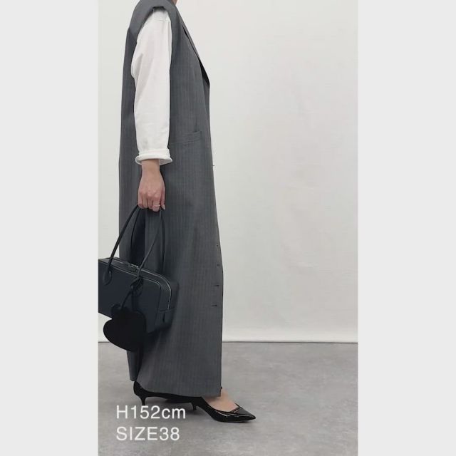 suadeo(スアデオ)の【大草直子さんコラボ】2WAY ジレワンピース通販