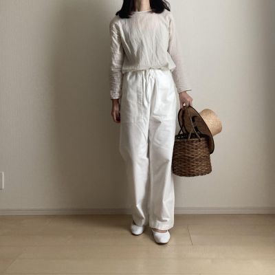 M-〔medium〕(ミディアム)の【洗える】コットンネルパンツNell