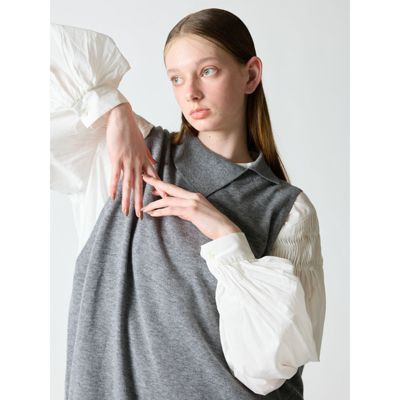 美品✨mizuiro ind ピンタックパフスリーブシャツ　洗える mizuiro ind ピンタックパフスリーブシャツ （シャツ・ブラウス