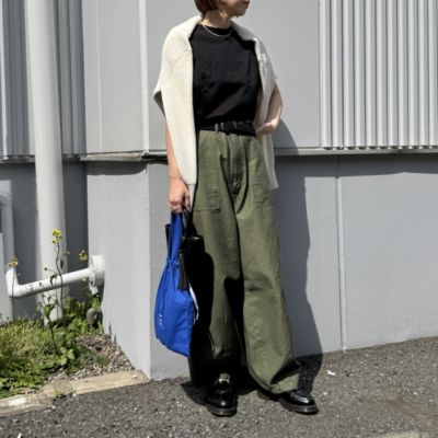 美品 12closet 石上美津江さん 洗える カーヴィパンツ 36 カーキ 美品 12closet 石上美津江さん 洗える カーヴィパンツ 36 カーキ