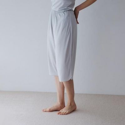ドレスハーセルフ　シルク ロングキュロットペチコート　チャコールグレー DRESS HERSELF ドレスハーセルフオンライン インナー/シルク