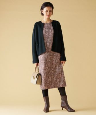 自由区(ジユウク)のプリントジャガードストレッチ ワンピース通販