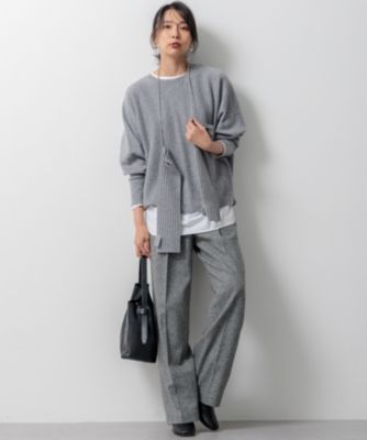 23区 ニジュウサンク ワイド ガウチョ パンツ シルクネップヘリンボーン 23区(ニジュウサンク)のシルクネップヘリンボーン ガウチョ