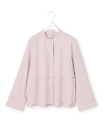 ICB 【洗える】ウォームサテン クロップドシャツ ICB(アイシービー)の【洗える】ウォームサテン クロップドシャツ