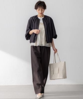 23区 今季 オーガンジービスチェコンビ カットソー ベージュ 40 新品タグ付 WEB＆一部店舗限定カラーあり】オーガンジービスチェコンビ