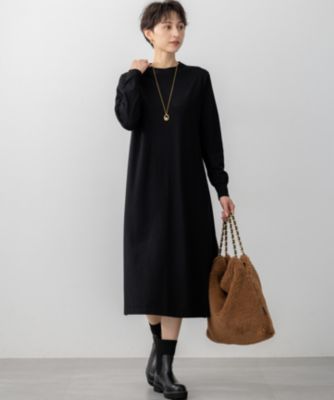 23区　ニットワンピース　ヴィスコースストレッチ Aライン　洗える 23区（大きいサイズ） 【洗える】ヴィスコースストレッチ Aライン