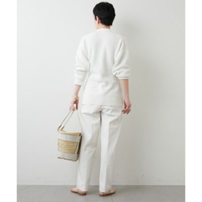 【Whim Gazette】　リネン片畦カーディガン　 オフホワイト Whim Gazette(ウィム ガゼット)のリネン片畦カーディガン通販