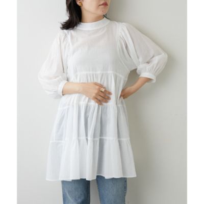 Whim Gazette THE PAUSE バックリボンティアードワンピース Whim Gazette(ウィム ガゼット)の【THE PAUSE】バックリボン