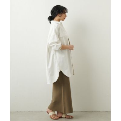 Whim Gazette シャツドレス　白 Whim Gazette(ウィム ガゼット)の【長谷川京子さんコラボ】ドレス