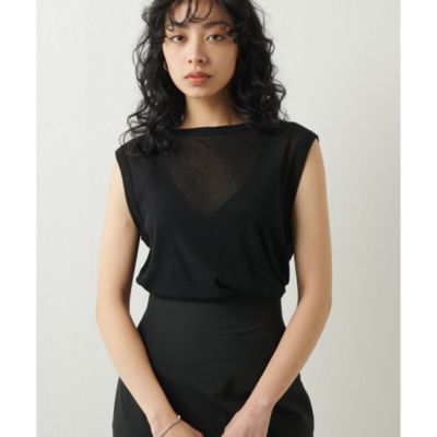 Whim Gazette(ウィム ガゼット)のコットン強撚シアーノースリーブ通販