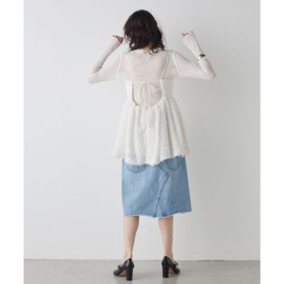 Whim Gazette(ウィム ガゼット)のカットジャガードキャミブラウス通販