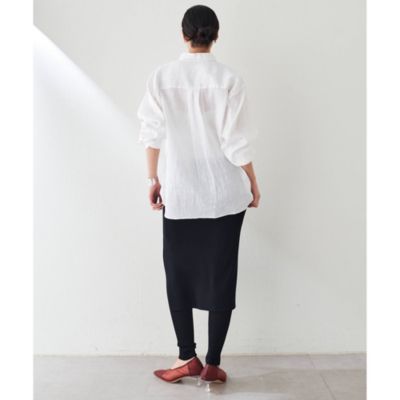 Whim Gazette◆25SS/リネンキャンバスシャツ/長袖シャツ/FREE/リネン/WHT Whim Gazette(ウィム ガゼット)のリネンキャンバスシャツ通販