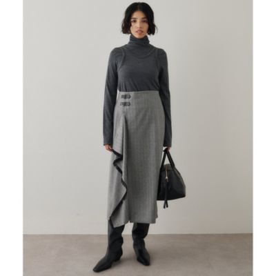 Whim Gazette(ウィム ガゼット)のチェックフリンジスカート通販