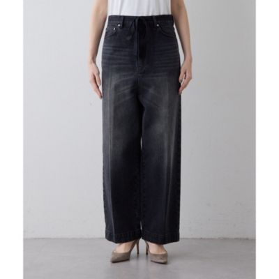 Whim Gazette(ウィム ガゼット)のセンタープレスブラックデニムパンツ