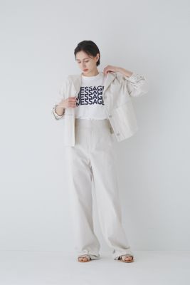 HUMANWOMAN パンツ PE/C/麻ストレッチパンツ | human woman（ヒューマンウーマン