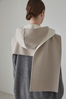 ADORE(アドーア)のカシミヤ混 2TONE リバーフードストール通販