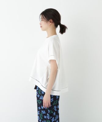 human woman 布帛ドッキング半袖プルオーバー 2025SS 布帛ドッキング半袖プルオーバー | human woman（ヒューマン