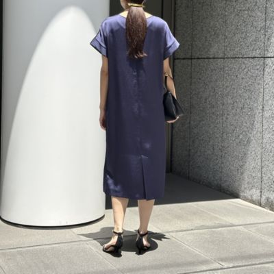 七里　ワンピース　M M7days(エムセブンデイズ)のサテンコクーンワンピース通販