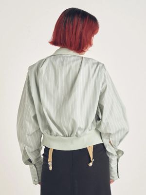 KANAKO SAKAI(カナコ サカイ)のSTRIPED COTTON ZIP－UP SHIRT通販