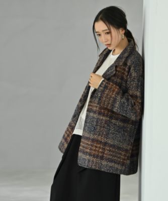 STYLE DELI(スタイルデリ)の【BLK001】ビックチェック柄ショートコート