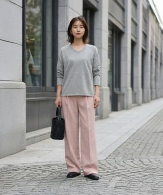 STYLE DELI(スタイルデリ)のサラッと綿混Uネックニットトップス通販