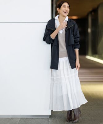 【試着のみ美品】23区 ナイロン2WAYストレッチ フーデットアウター 38 23区(ニジュウサンク)の【洗える/撥水加工】ナイロン2WAY