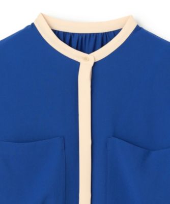 BEIGE, ベイジ 6 SIBYLLE 配色カラーロングパフスリーブブラウス BEIGE，(ベイジ)の【洗える】SIBYLLE / 配色カラーロング