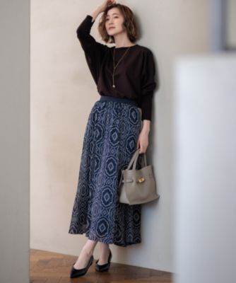 2.9万♡23区2024 オーナメントプリント ギャザースカート34♡杏さん