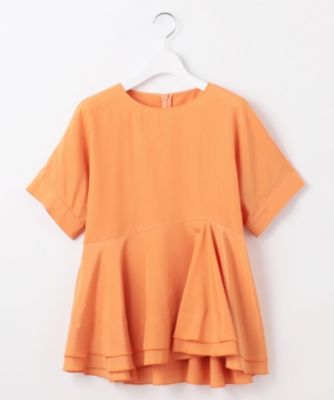 自由区　ソフトリネンペプラム ブラウス　新品 自由区(ジユウク)の【洗える】ソフトリネンペプラム ブラウス