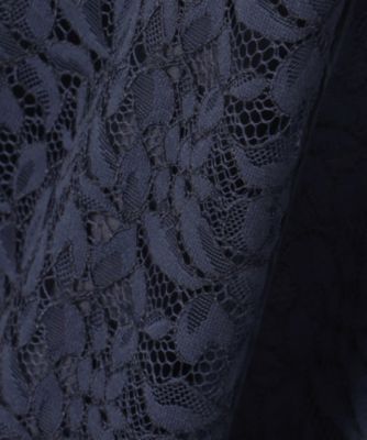 自由区　【洗える】フラワーリーフコードレース ワンピース 自由区 L(ジユウク エル)の【洗える】フラワーリーフコードレース