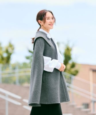 Newans(ハッシュニュアンス)のセーラーカラーダブルフェイスケープ