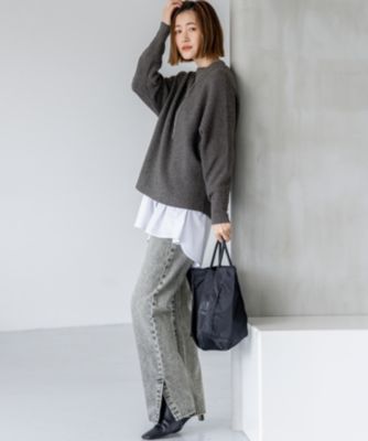 23区 L(ニジュウサンク エル)の【洗える】ウールカシミヤラメ ドルマン