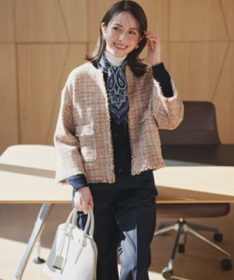 23区 S(ニジュウサンク エス)のGIOLICAツイード ノーカラー ジャケット